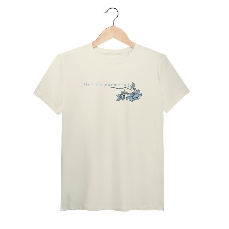 Camiseta marfim com a estampa flor do carmelo
